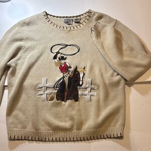 Vintage Cowgirl Embroidered Sweater